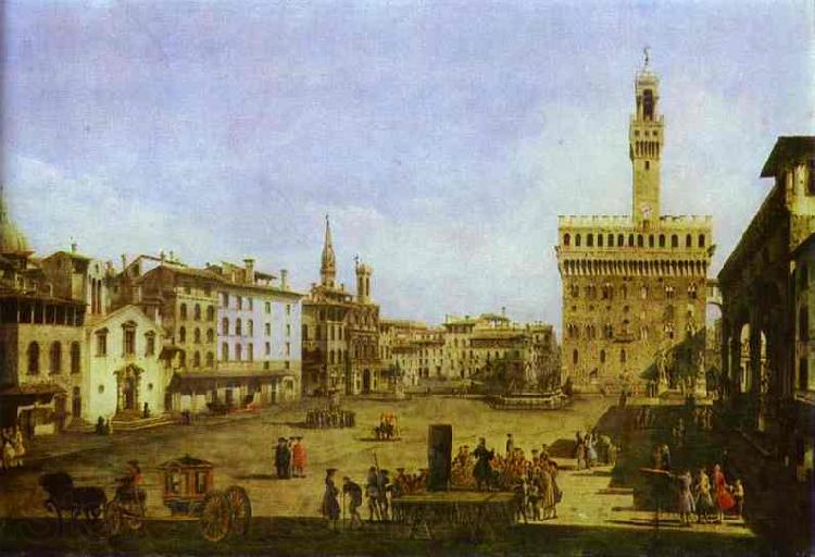 Bernardo Bellotto Signoria Square in Florence. Norge oil painting art